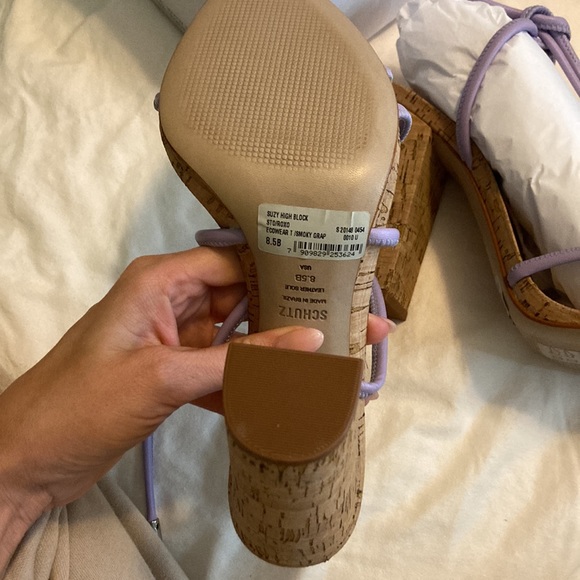 SCHUTZ SUZY HIGH BLOCK HEELS 8.5B smoky grape - Picture 3 of 3